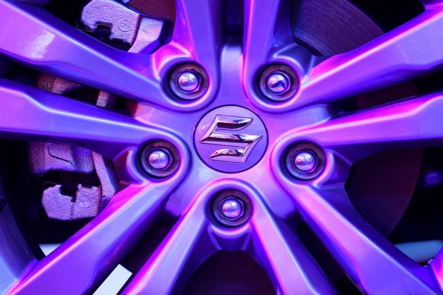 The logo of Suzuki is seen on a wheel of Maruti Suzuki Vitara Brezza car during its launch in Mumbai, India, March 8, 2016. REUTERS/Danish Siddiqui/File Photo