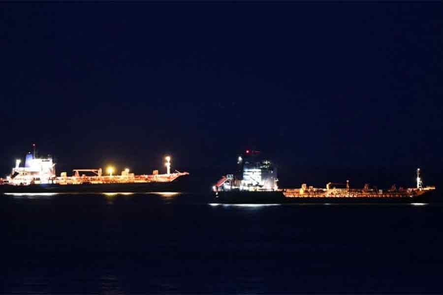 Oil product tankers sailing along Nakhodka Bay near the port city of Nakhodka in Russia on August 12 this year –Reuters file photo