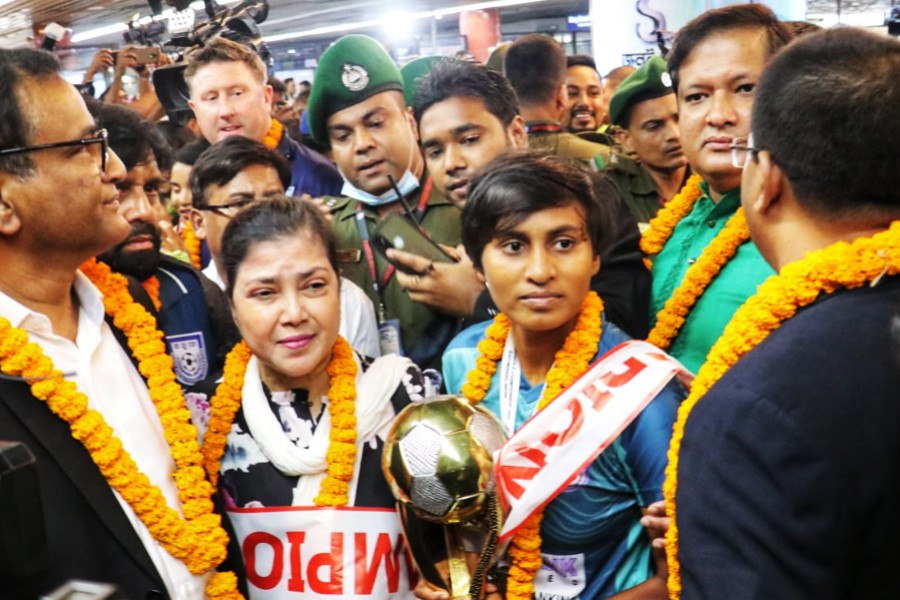 SAFF champion girls return home