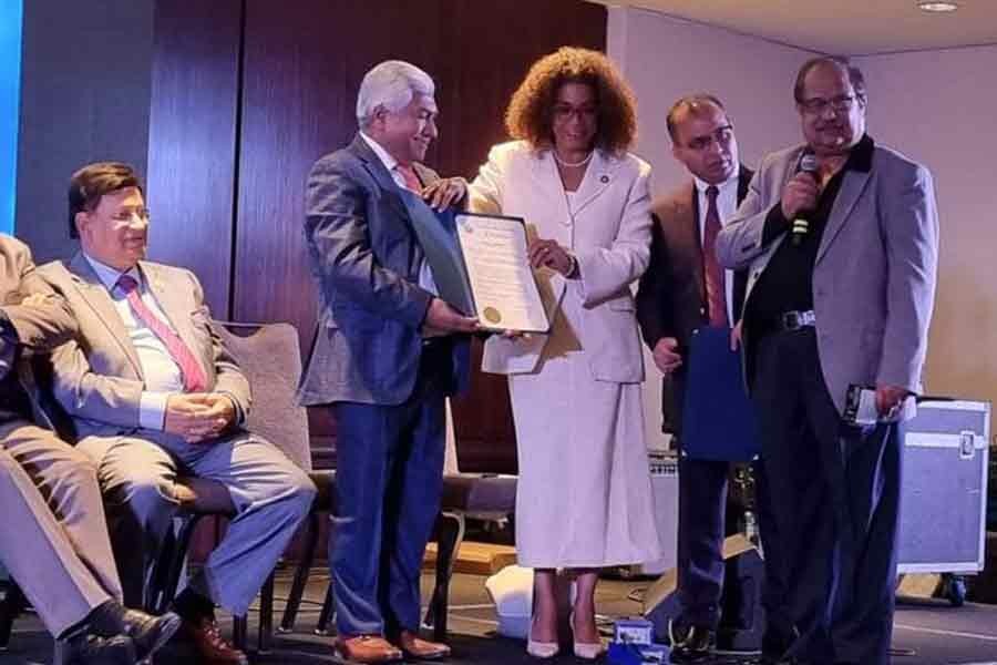 New York State Assembly honours FBCCI president