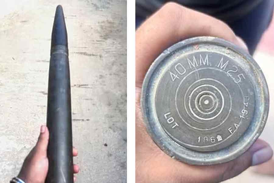 Unexploded anti-aircraft shell, used during World War II, found in Chattogram