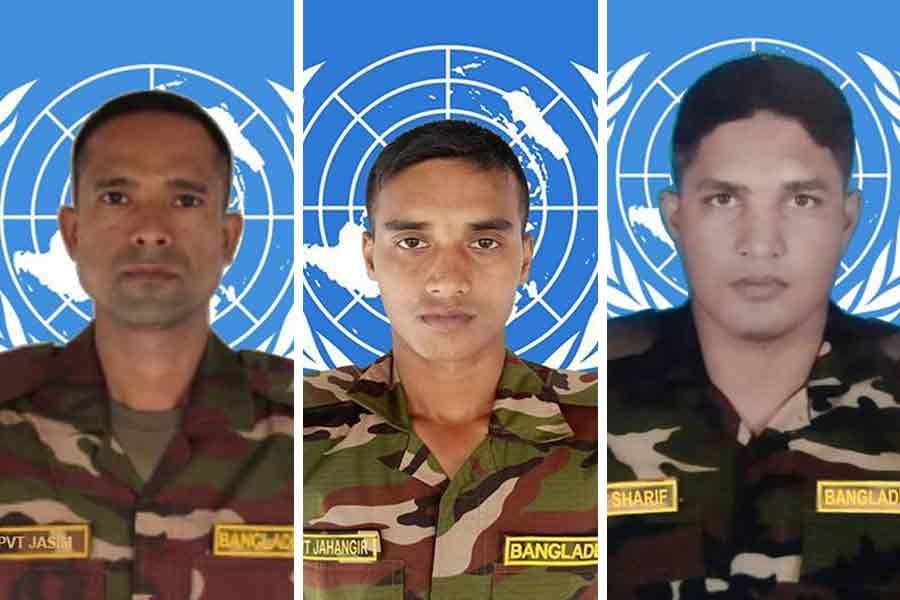 [From left] Sainik Jashim Uddin, Sainik Jahangir Alam, Sainik Sharif Hossain –ISPR photos