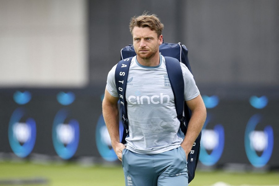 Cricket - One Day International Series - England Practice Session - Emirates Old Trafford, Manchester, Britain - July 16, 2022 England's Jos Buttler during practice Action Images via Reuters/Ed Sykes