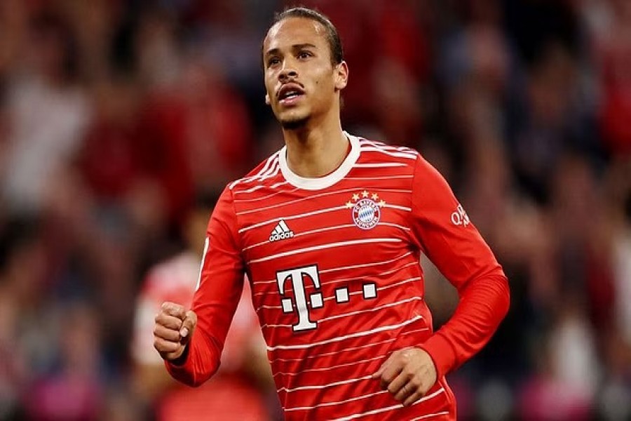 Bundesliga - Bayern Munich v SC Freiburg - Allianz Arena, Munich, Germany - October 16, 2022 Bayern Munich's Leroy Sane celebrates scoring their third goal REUTERS/Lukas Barth