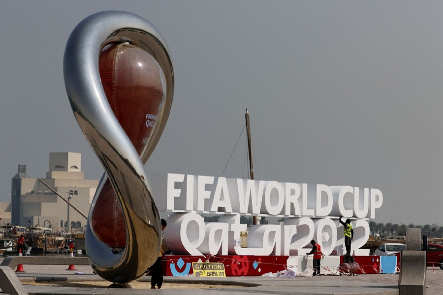 General view of signage in Doha ahead of the FIFA World Cup Qatar 2022 Preview on October 26, 2022 — Reuters photo