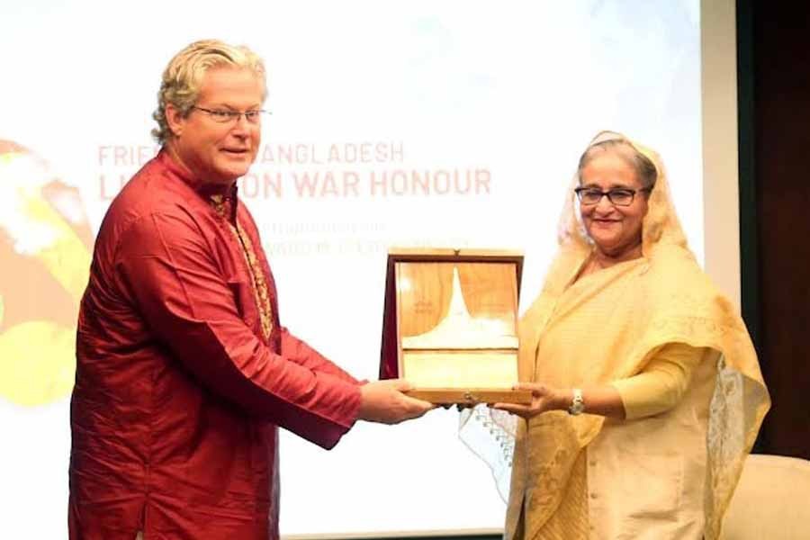 PM confers "Friends of Liberation War Honour" posthumously on Edward M Kennedy Sr