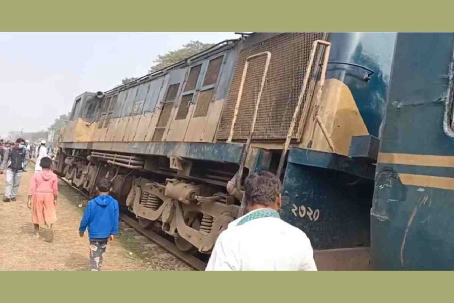 Freight train derails in Mymensingh