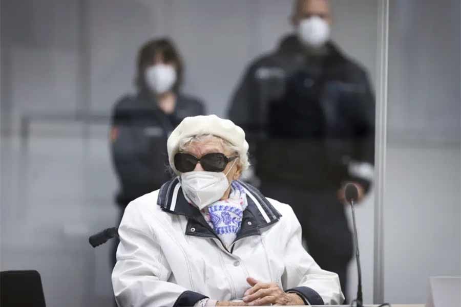 Irmgard Furchner sitting in the courtroom at the beginning of the trial day in Germany on November 9 in 2021 –AP file photo