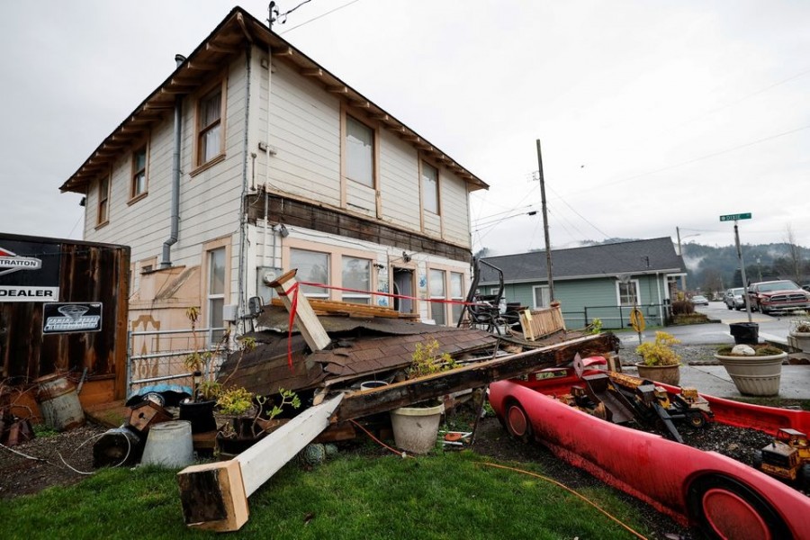 A damaged house is seen after a strong 6.4-magnitude earthquake struck off the coast of northern California, in Rio Dell, California, US on December 20, 2022 — Reuters photo