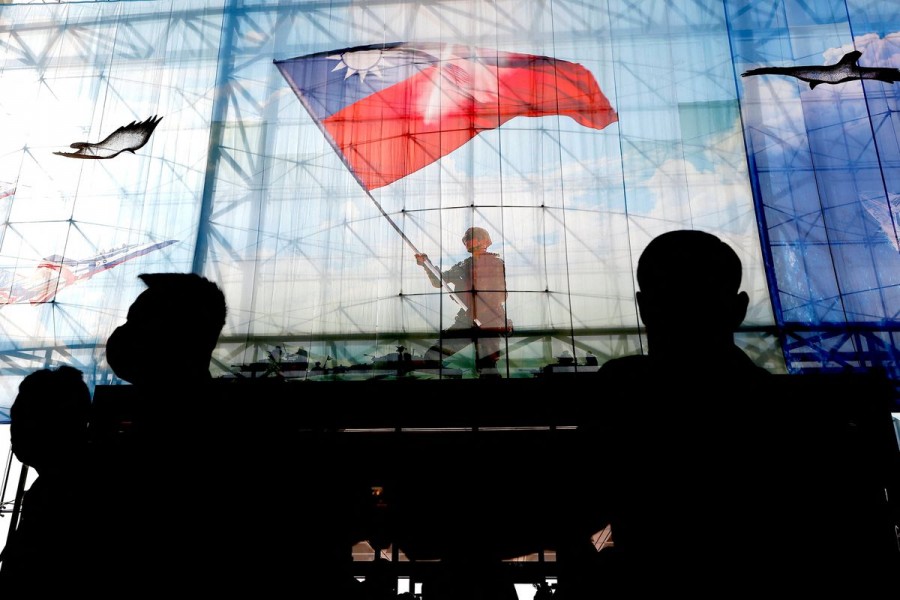 Taiwanese flags are seen at the Ministry of National Defence of Taiwan in Taipei, Taiwan, December 26, 2022. REUTERS/Ann Wang