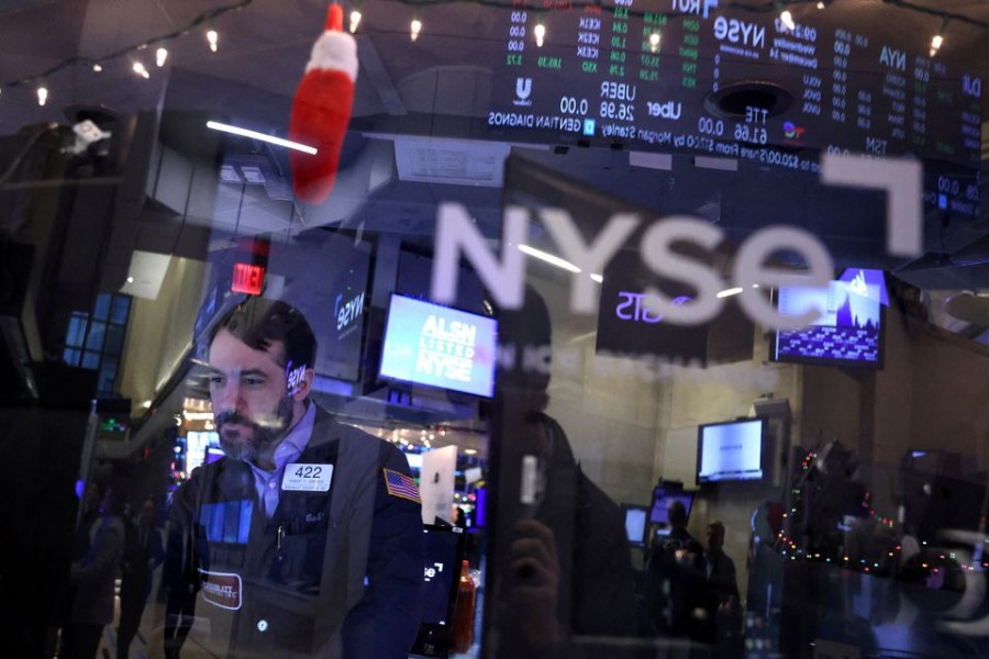 A trader works on the trading floor at the New York Stock Exchange (NYSE) in New York City, US on December 14, 2022 — Reuters photo