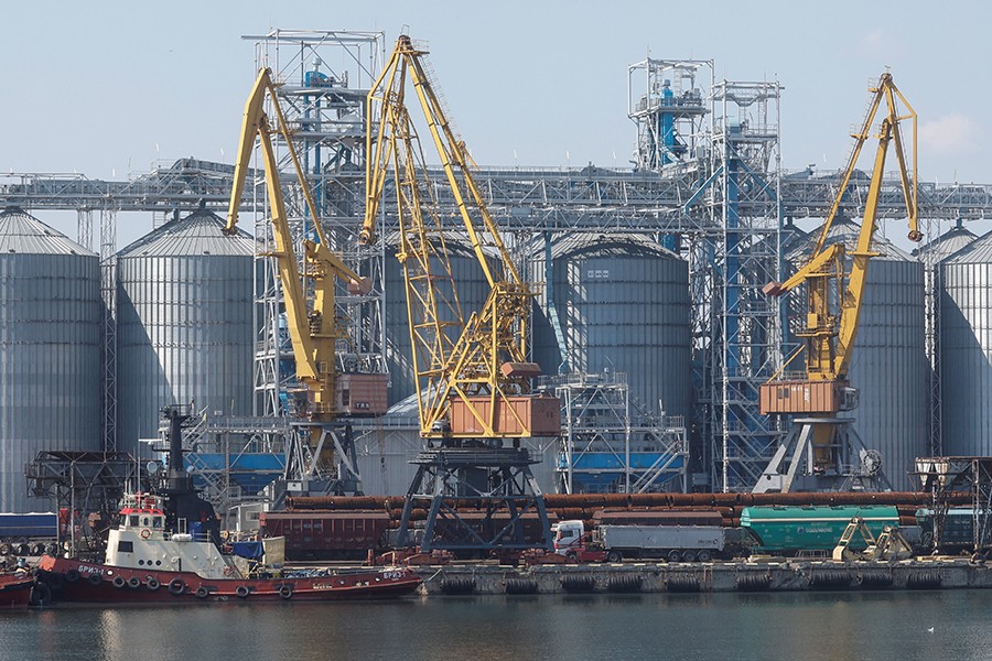 A view shows a grain terminal in the sea port in Odesa after restarting grain export, as Russia's attack on Ukraine continues, Ukraine on August 19, 2022 — Reuters/Files