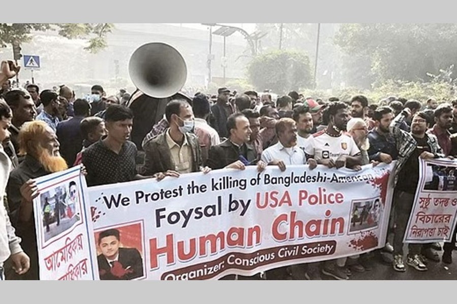 Dhaka protesters demand justice for Bangladeshi youth shot dead in US