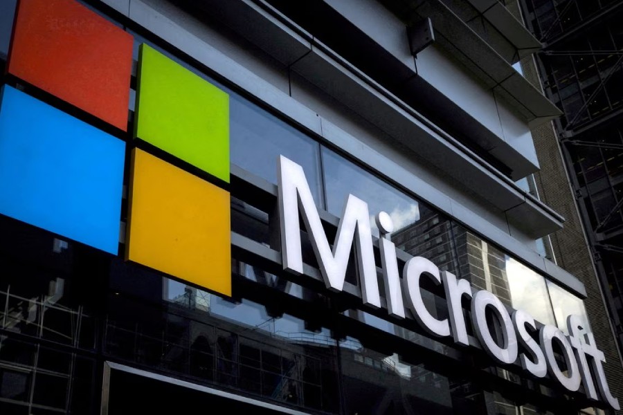 A Microsoft logo is seen on an office building in New York City, U.S. on July 28, 2015. REUTERS/Mike Segar/File Photo