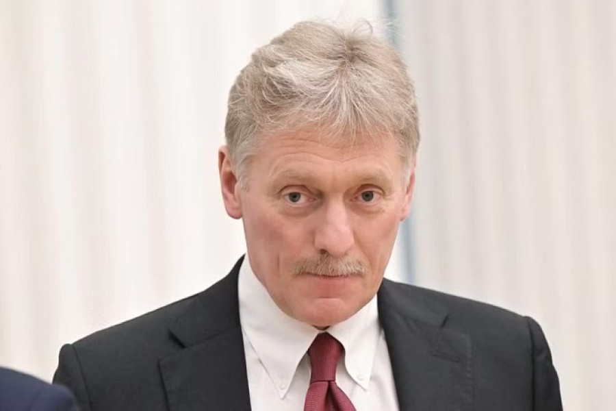 Kremlin spokesman Dmitry Peskov attends a joint news conference of Russian President Vladimir Putin and Belarusian President Alexander Lukashenko in Moscow, Russia February 18, 2022. Sputnik/Sergey Guneev/Kremlin via REUTERS